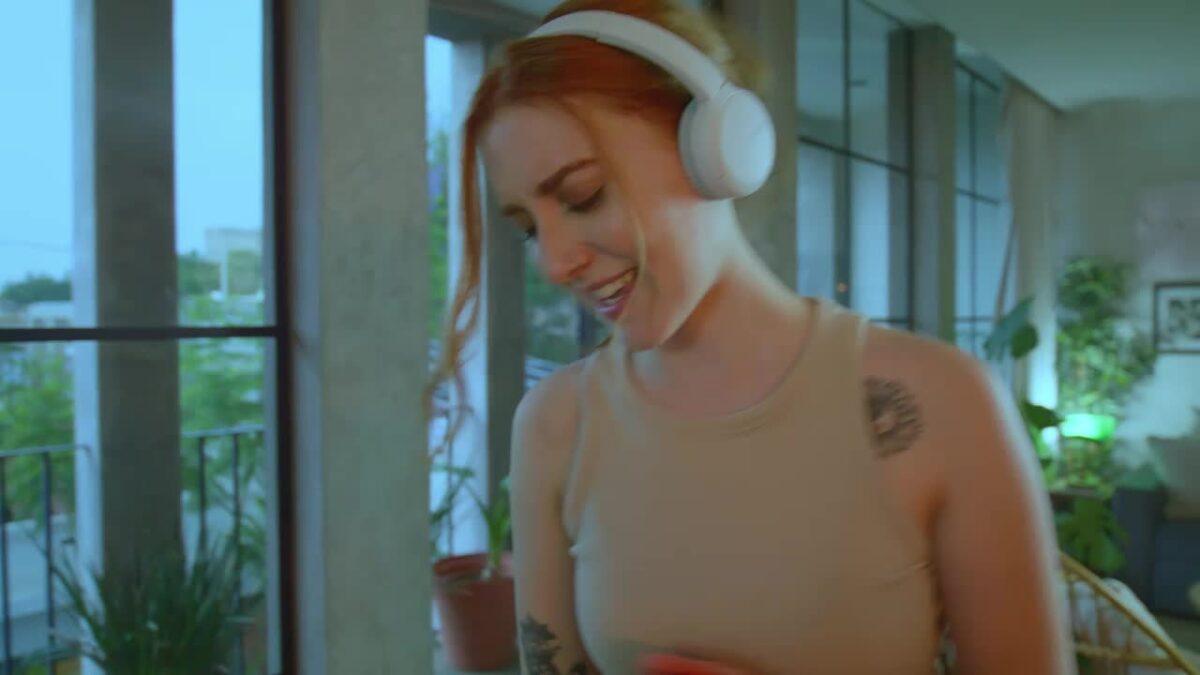 Woman Cleaning Her House Dancing Happy 43379 Medium