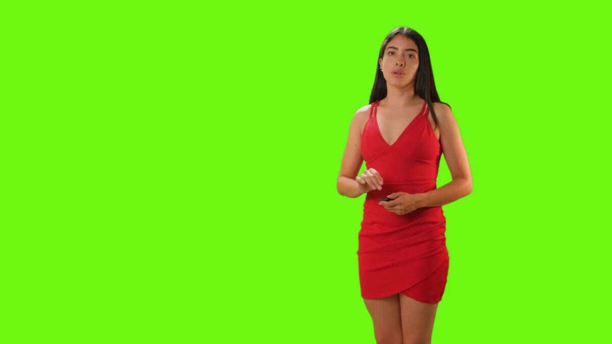 Weather Presenter Giving Newsroom Presentation On A Green Screen 28292 Medium